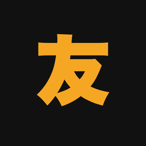 The TOMO app icon: the character 友 in gold on a black square